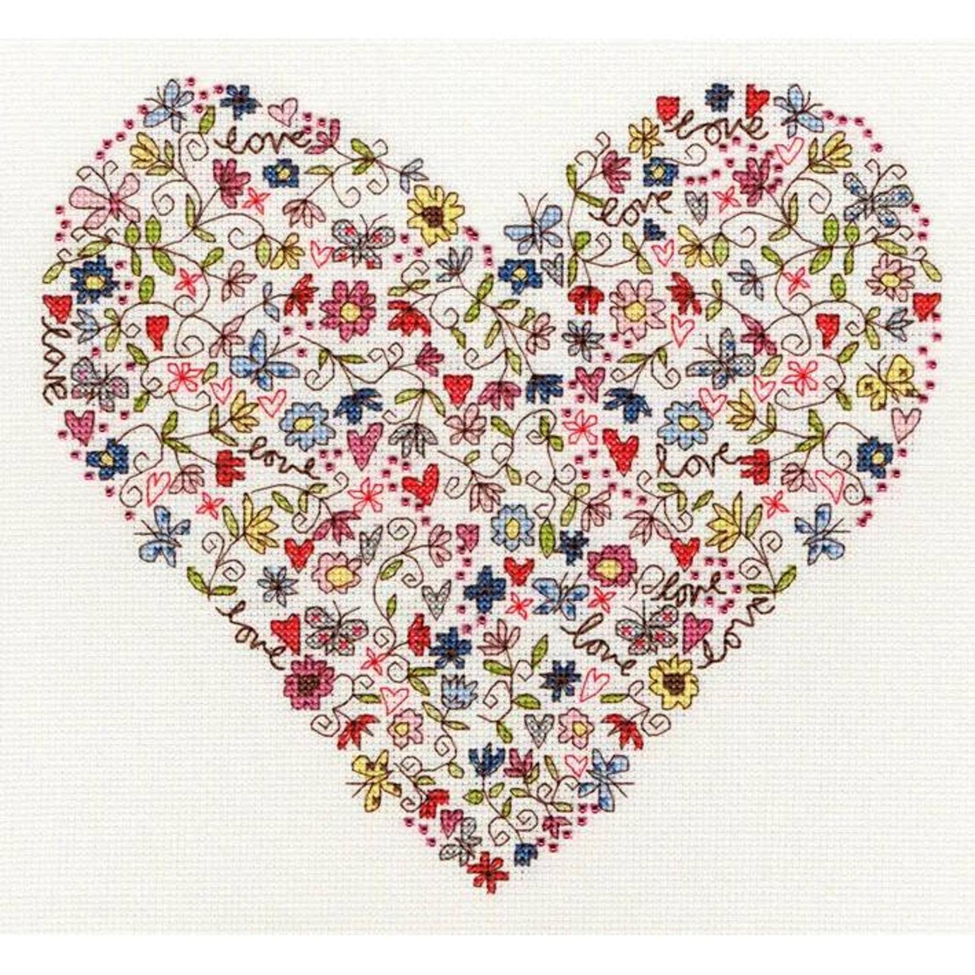 Bothy Threads Counted Cross Stitch Kit Love Heart